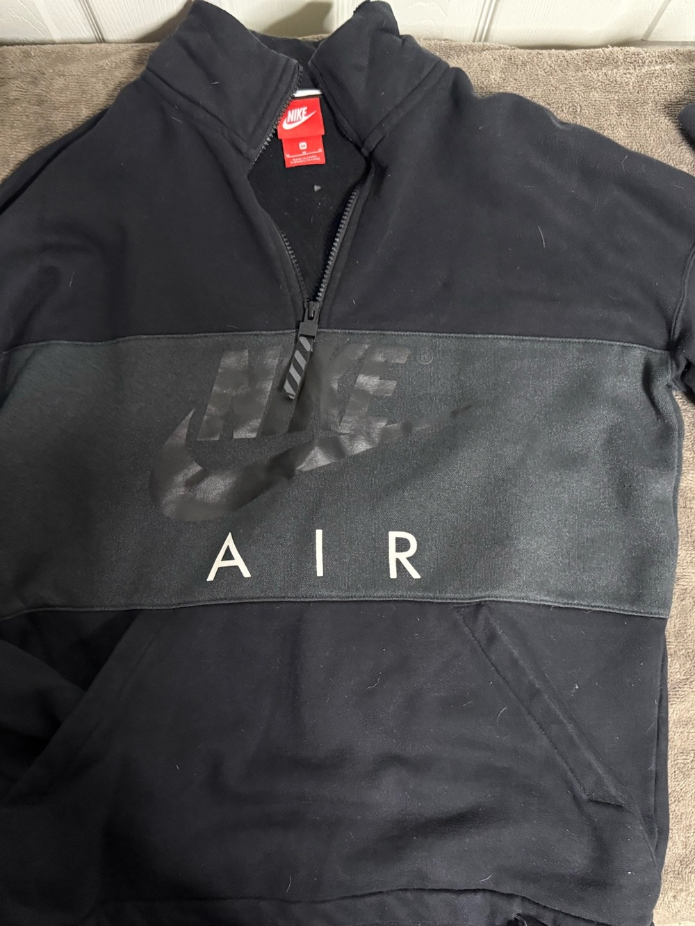 Nike Black and Dark Gray Air Half-Zip Pullover
